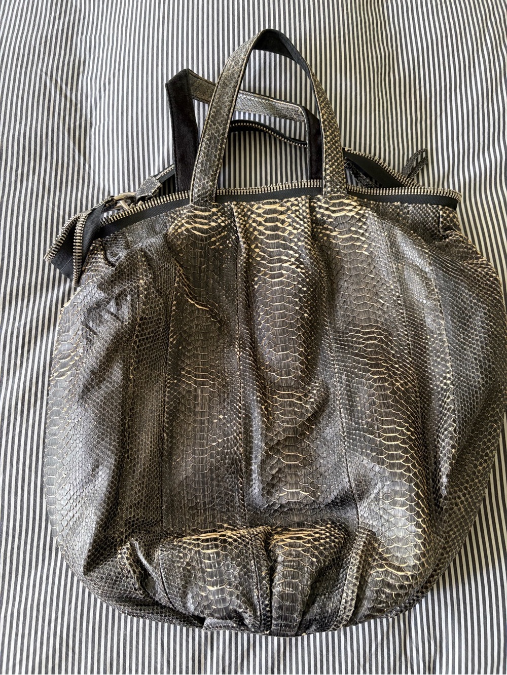 Sang A Python skin gray Tote Bag